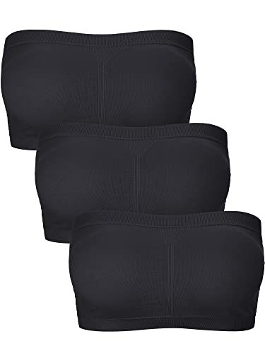 Boao Bandeau Bra Padded Strapless Bra for Women - color: Black, size: X-Large