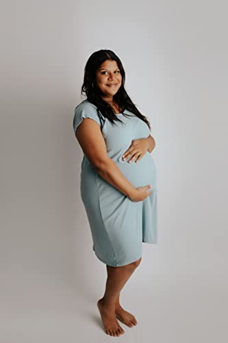 Three Little Tots Plus Size Labor and Delivery Hospital gown Maternity Nursing Nightgown Multi - color: Blue Bird, size: Small-Medium