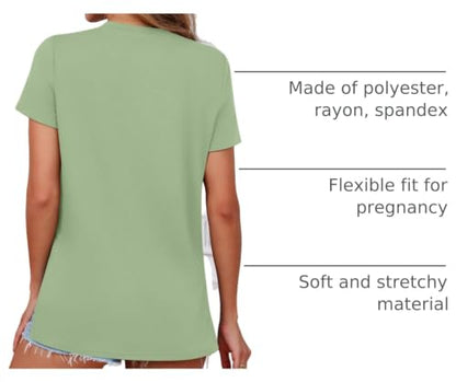 Ficerd 3 Pack Women's Maternity T Shirts - color: Black, Light Green, Pink, size: Small
