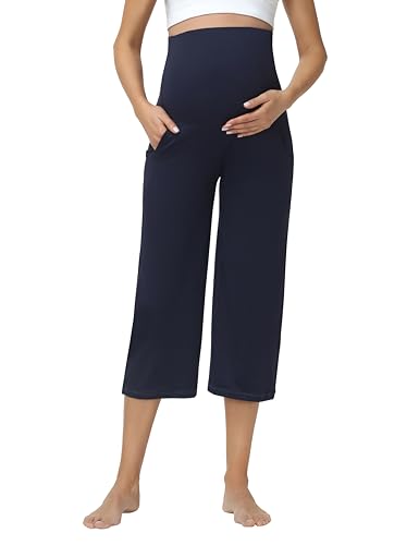Womens Maternity Pajamas 2 Piece Set Short Sleeve - color: Navy, size: XX-Large