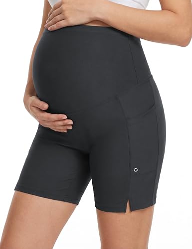Maternity Swim Board Shorts Over The Belly - color: Dark Grey, size: XX-Large