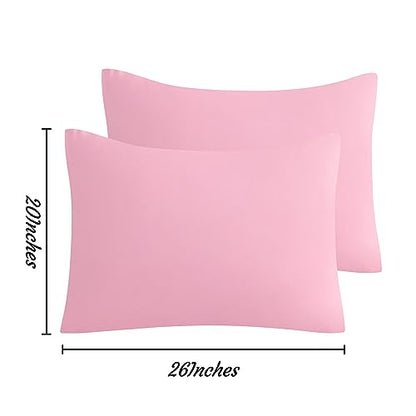 NTBAY Standard Microfiber Pillowcases, Set of 2, Pink - color: Pink, size: Standard (20"x26")