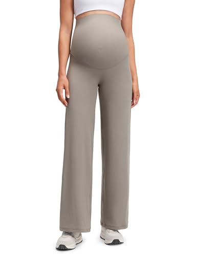 CRZ YOGA Maternity Wide Leg Pants 30" - color: Warm Ash Grey, size: Small