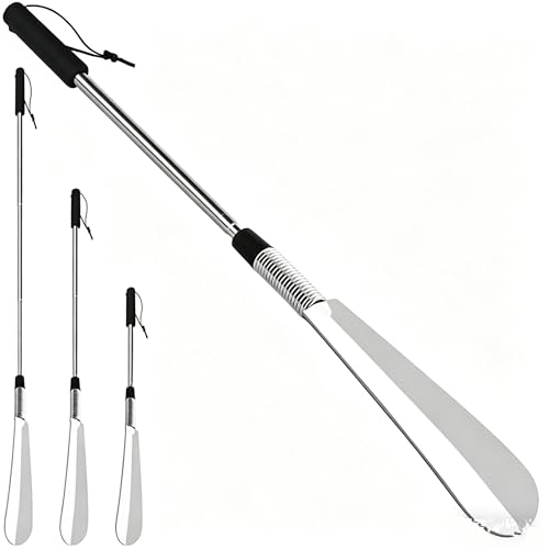 Telescopic Shoe Horn Long Handle 16" to 31" Metal Adjustable Length,Shoe Helper Tool For Seniors Adults Kids