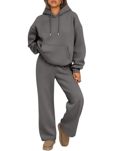Trendy Queen Womens 2 Piece Lounge Sweat Sets Matching Sweatsuits - color: Black Grey, size: Small