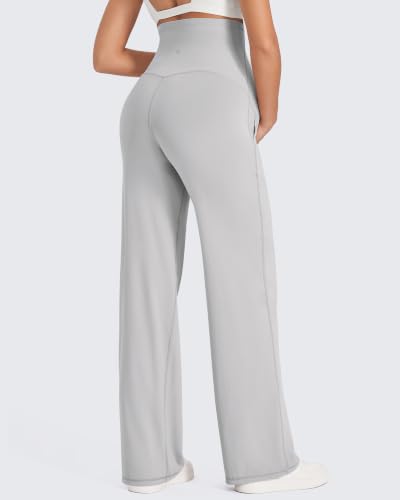 G4Free EverGoing Maternity Pants Over the Belly Pregnancy Work Trousers - color: Light Gray, size: Small