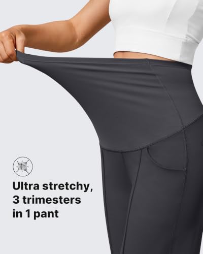 G4Free EverGoing Maternity Dress Pants Pregnancy Slacks - color: Dark Gray, size: Large