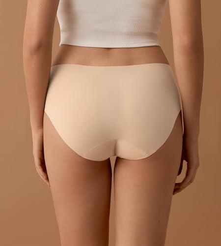 SHARICCA Womens Seamless Underwear Nuage No Show Hipster Panties 5 Pack - color: All Nude, size: Large