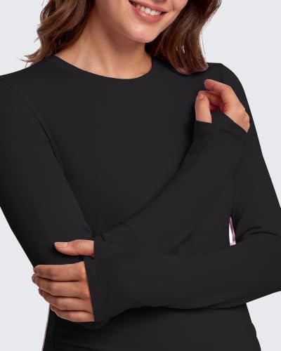 G4Free Lyocell Maternity Long Sleeve Shirts Ruched Crewneck Pregnancy Top - color: Black, size: XX-Large