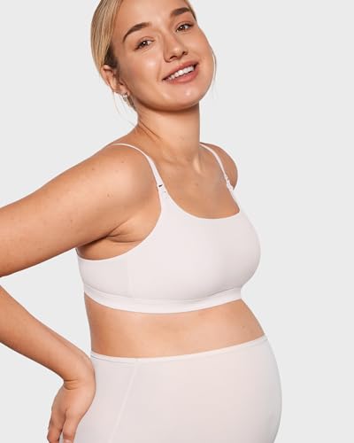 INLYRIC Women's Inbarely Soft Nursing Bras Unlined Bralettes Maternity Bra for Breastfeeding Unpadded Comfy Sleep Seamless - color: Snow White, size: Small