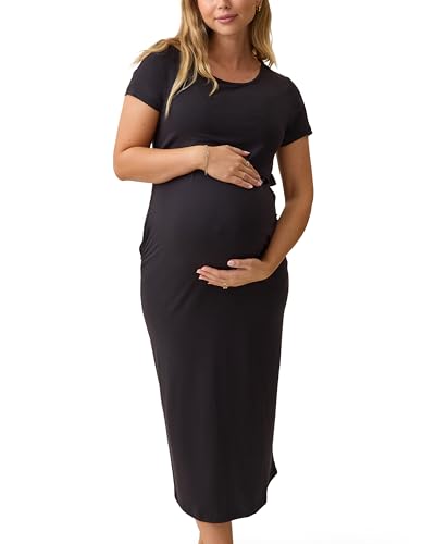 Kindred Bravely Essentials Maternity Nursing Maxi Dress for Breastfeeding - color: Black, size: Medium