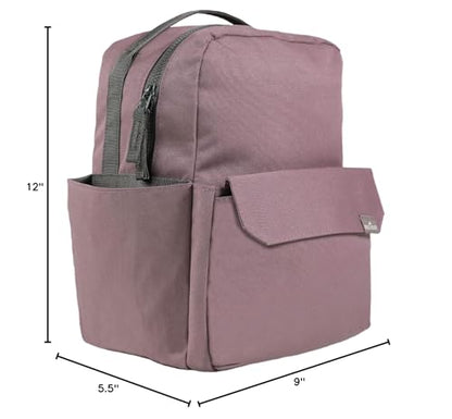 Mini Roo Diaper Bag Backpack, Mauve Baby Bag - 6 Pockets For Daily Carry - color: Mauve