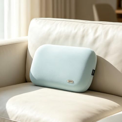 Lumbar Support Pillow Summer Soft Latex Lower Back Cushion for Car Seat - color: Light Blue