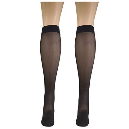 Truform Sheer Compression Stockings, 8-15 mmHg, Women's Knee High Length, 20 Denier - color: Black, size: 2X-Large (1 Pair)