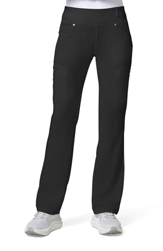 Cherokee Iflex Scrubs for Women Straight Leg Scrub Pants with 6 Pockets - color: Black, size: XX-Small