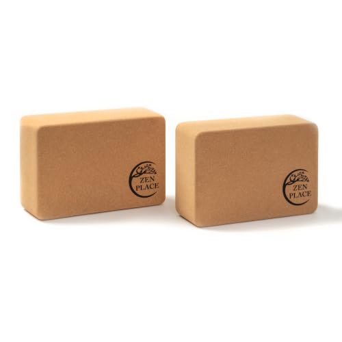 Cork Yoga Blocks 2 Pack – High Density Natural Cork Blocks for Yoga, Pilates, Stretching, Balance & Flexibility