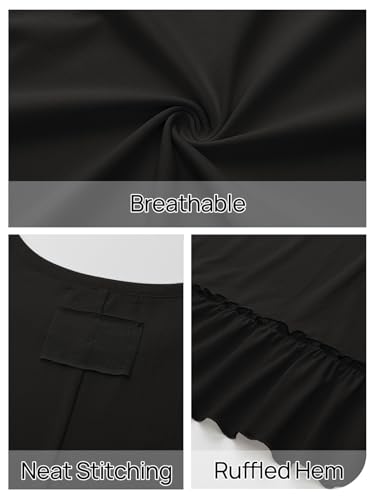 MEROKEETY Women's 2026 Summer Short Sleeve Peplum Casual Ruffle Tops - color: Black, size: X-Large