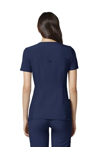 Cherokee Women's Medical Scrub Top Iflex V-Neck Knit Panel Top CK605 - color: Navy, size: X-Small