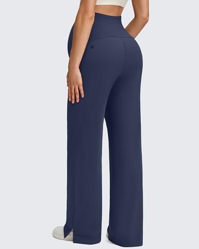 G4Free ShiftReady Maternity Dress Pants Wide Leg Pregnancy Work Tousers - color: Dark Navy, size: Small