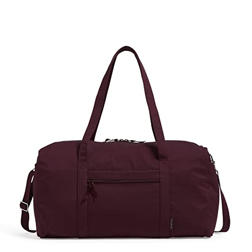Vera Bradley Women's Cotton Large Travel Duffel Bag, Mulled Wine, One Size - color: Mulled Wine