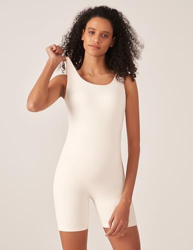 POSHDIVAH Maternity Romper Shorts Double Lined Jumpsuit - color: Beige, size: Medium