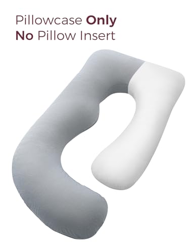 Momcozy Cooling Pregnancy Pillow Cover, U Shaped Maternity Pillowcase - color: U Shape-cooling-grey