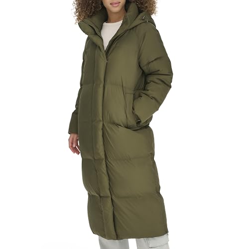 Levi's Women's Cloud Puff Extra Long Puffer Jacket Coat - color: Olive, size: Medium