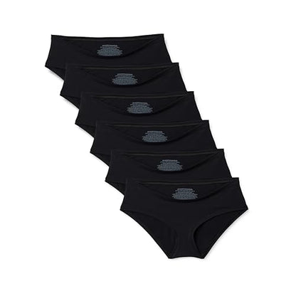 Amazon Essentials Women's Maternity Knickers, Under Bump & Over Bump Styles, Cotton & Microfibre, Pack of 6 - color: Black, size: Medium