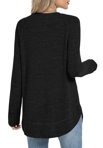 Sampeel Long Sleeve Shirts for Women Tunic Tops Loose Fit Dressy Crew Neck Pullover Sweaters 2026 - color: Black, size: Small