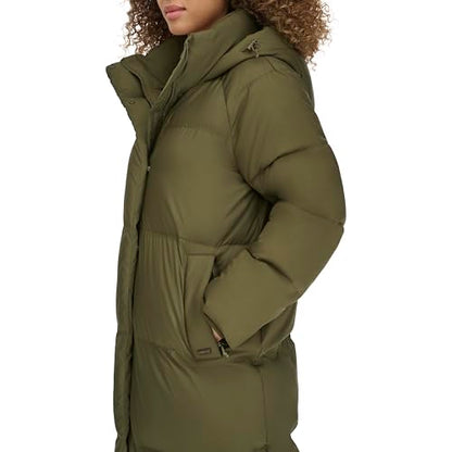 Levi's Women's Cloud Puff Extra Long Puffer Jacket Coat - color: Olive, size: Medium