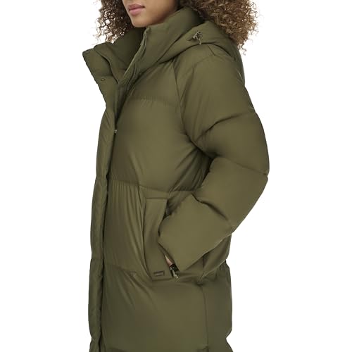 Levi's Women's Cloud Puff Extra Long Puffer Jacket Coat - color: Olive, size: Small