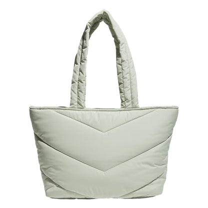 adidas Quilted Puffer Tote Bag - color: Halo Green