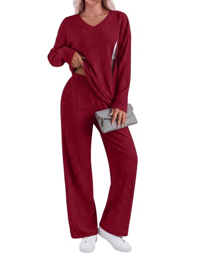 Huukeay 2 Piece Postpartum Nursing Sets - color: Wine Red, size: Medium