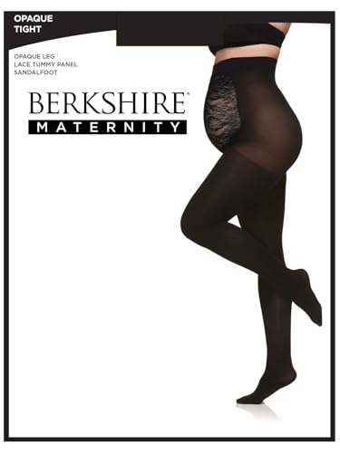 Berkshire Maternity Tights with Lace Panel - Style 5701 - color: Black, size: A