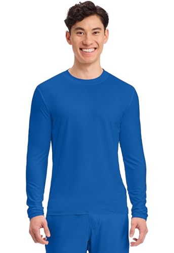 Cherokee Basics Long Sleeve Underscrub for Men Crew Neck Compression Shirt - color: Royal, size: XX-Large Big