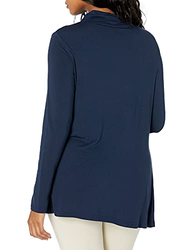 Amazon Essentials Women's Jersey Long-Sleeve Mock Neck Swing Tunic Top, Relaxed Fit Pullover - color: Navy, size: XX-Large