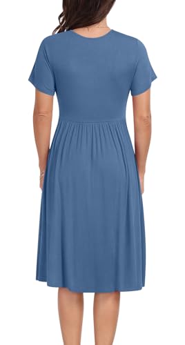 Maternity Dress Summer Wrap Baby Shower Pregnancy Nursing - color: Indigo Blue, size: 3X-Large
