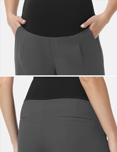 V VOCNI Women's Maternity Work Pants Wide Leg - color: Dark Grey, size: Medium