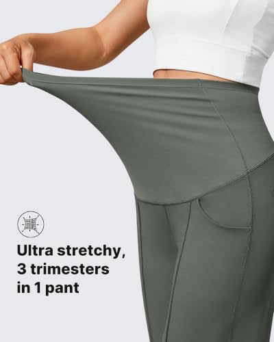 G4Free EverGoing Maternity Dress Pants Pregnancy Slacks - color: Gray Sage, size: Small