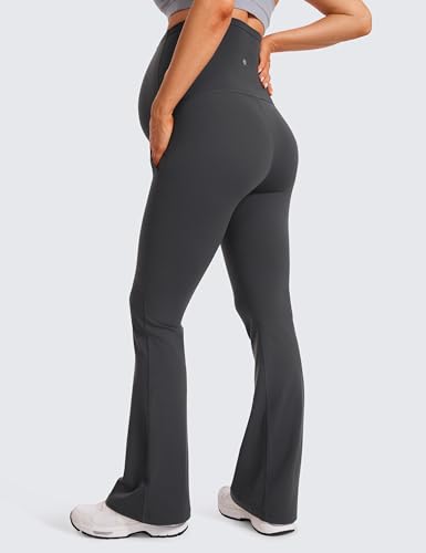 CRZ YOGA Maternity Flare Legging Pocket 31'' - color: Mysterious Grey, size: Medium