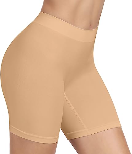 BESTENA Slip Shorts for Under Dresses Women Smooth Anti Chafing Shorts - color: 1pack Nude#01, size: Large