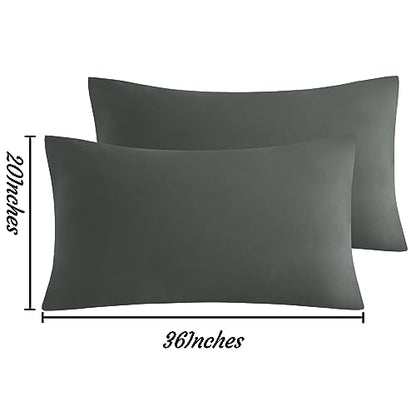 NTBAY King Microfiber Pillowcases, Set of 2, Dark Grey - color: Dark Grey, size: Standard King (20"x36")