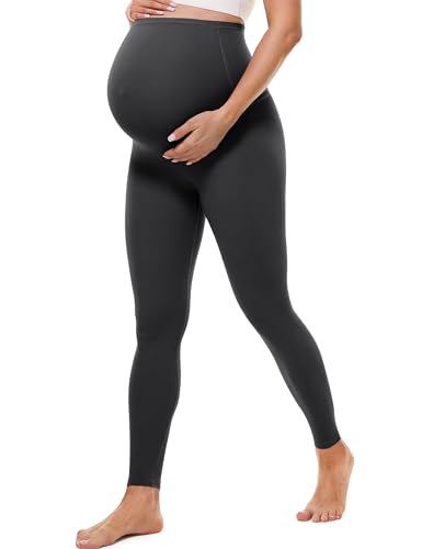 Buttergene Maternity No Front Seam Legging 25" - color: Dark Grey, size: X-Large