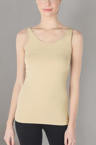 NIKIBIKI Women Seamless Premium Classic Tank Top, Made in U.S.A - color: Nude