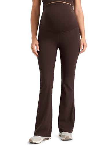CRZ YOGA Maternity Flare Leggings 31" - color: Hot Fudge Brown, size: Medium