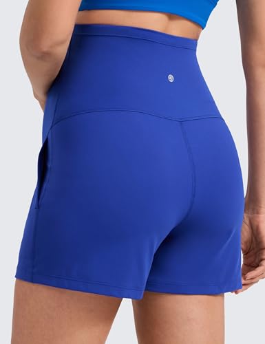CRZ YOGA Maternity Linerless Casual Shorts 4" - color: Waves Blue, size: Medium