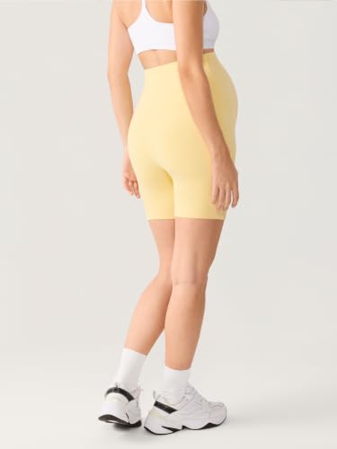 MOMANDA Seamless Maternity Biker Shorts 6" - color: Butter, size: Small