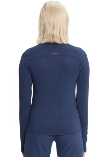 Cherokee Infinity Long Sleeve Underscrubs for Women Round Neck Top - color: Navy, size: X-Small