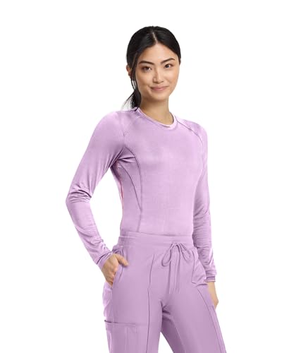 Cherokee Infinity Long Sleeve Underscrubs for Women Round Neck Top - color: Livewire Lilac, size: X-Small