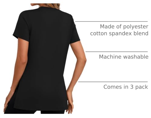 Ficerd 3 Pack Women's Maternity Shirts - color: Black, White, Coffee, size: Small